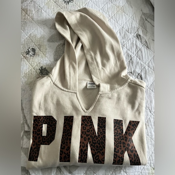 Victoria's Secret PINK Women's Tan and Brown Hoodie - Picture 5 of 6